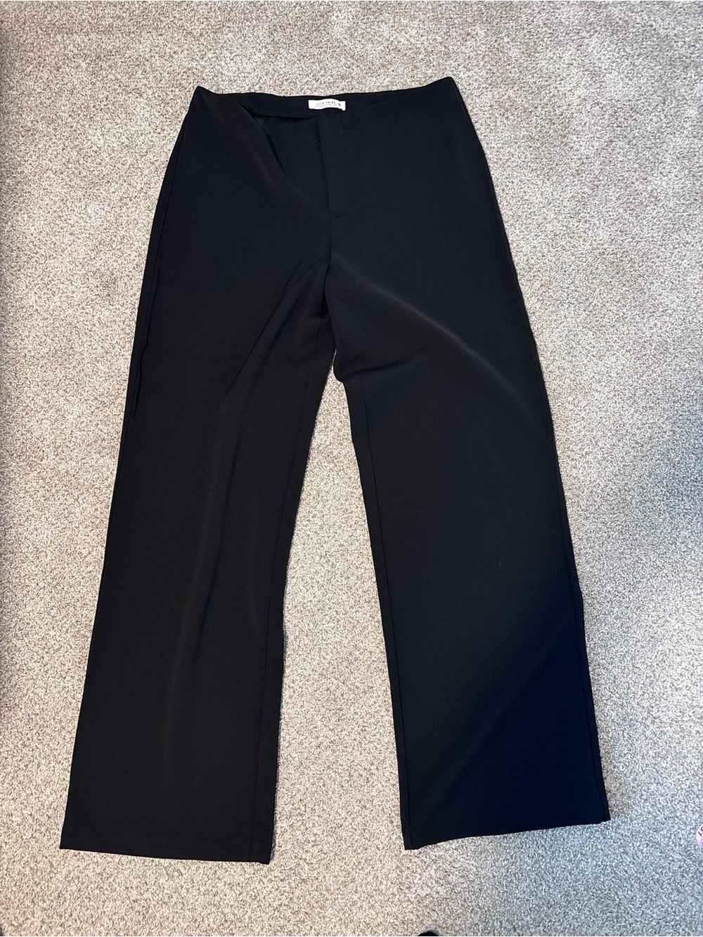 12th Tribe Black Wide-Leg Dress Pants